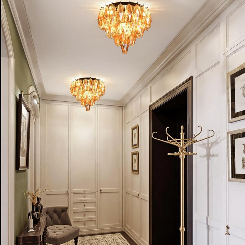 Modern Evelyn Glass Flush Mount