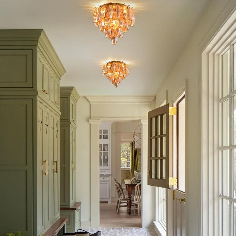 Modern Evelyn Glass Flush Mount