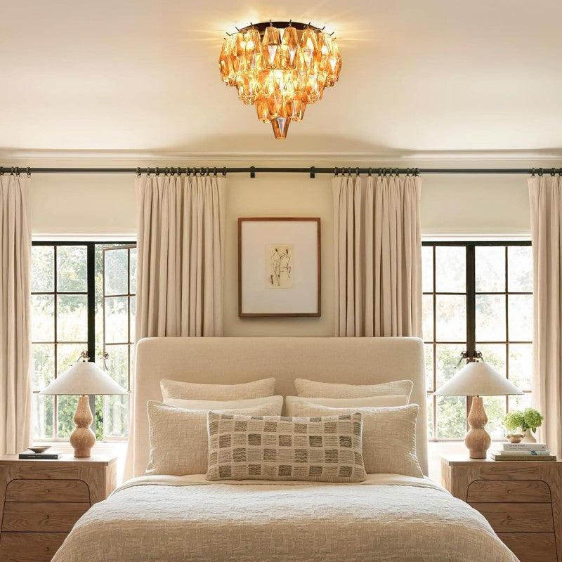 Modern Evelyn Glass Flush Mount