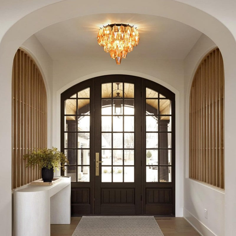 Modern Evelyn Glass Flush Mount