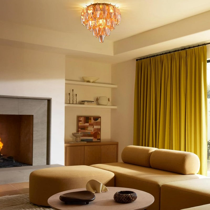 Modern Evelyn Glass Flush Mount