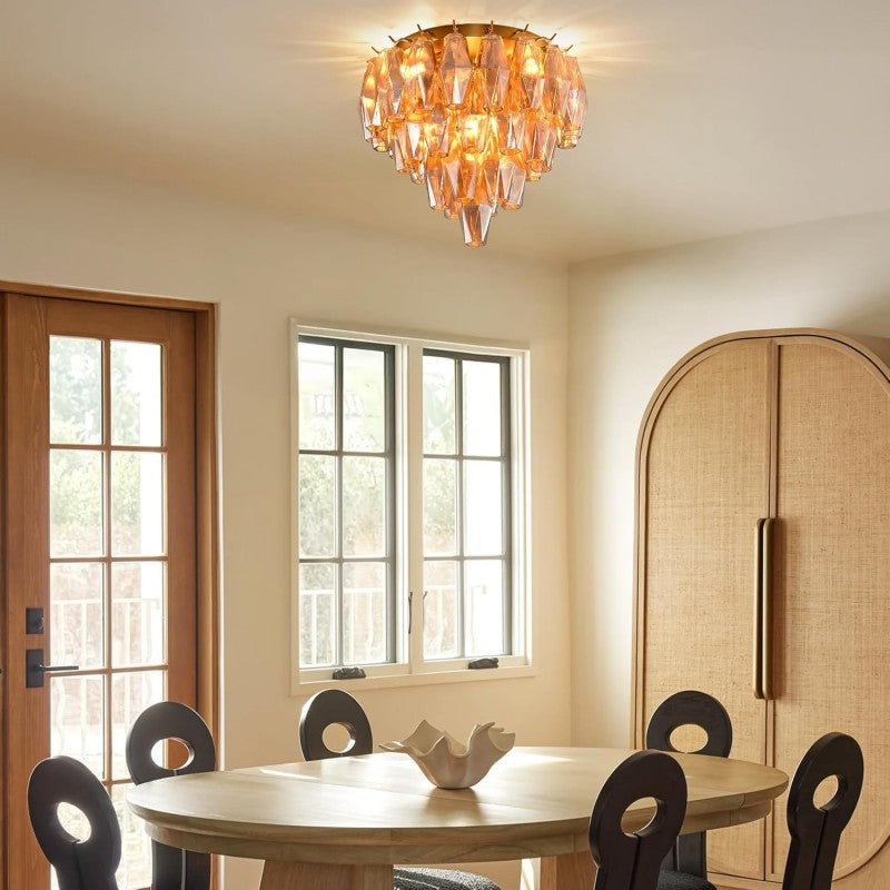 Modern Evelyn Glass Flush Mount