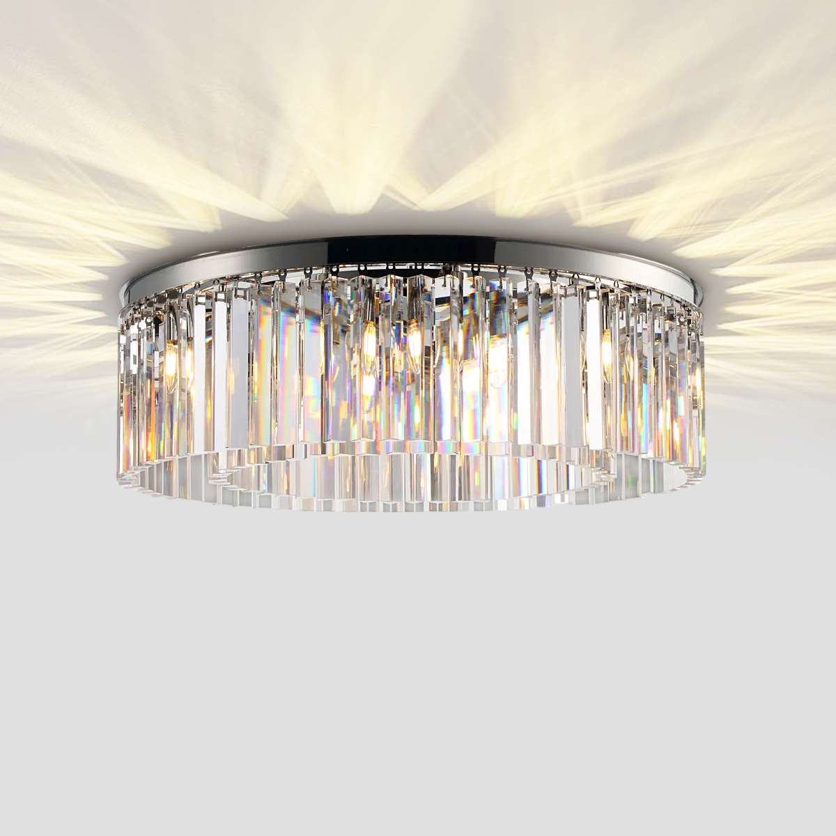 1920s Classical Crystal Round Flushmount