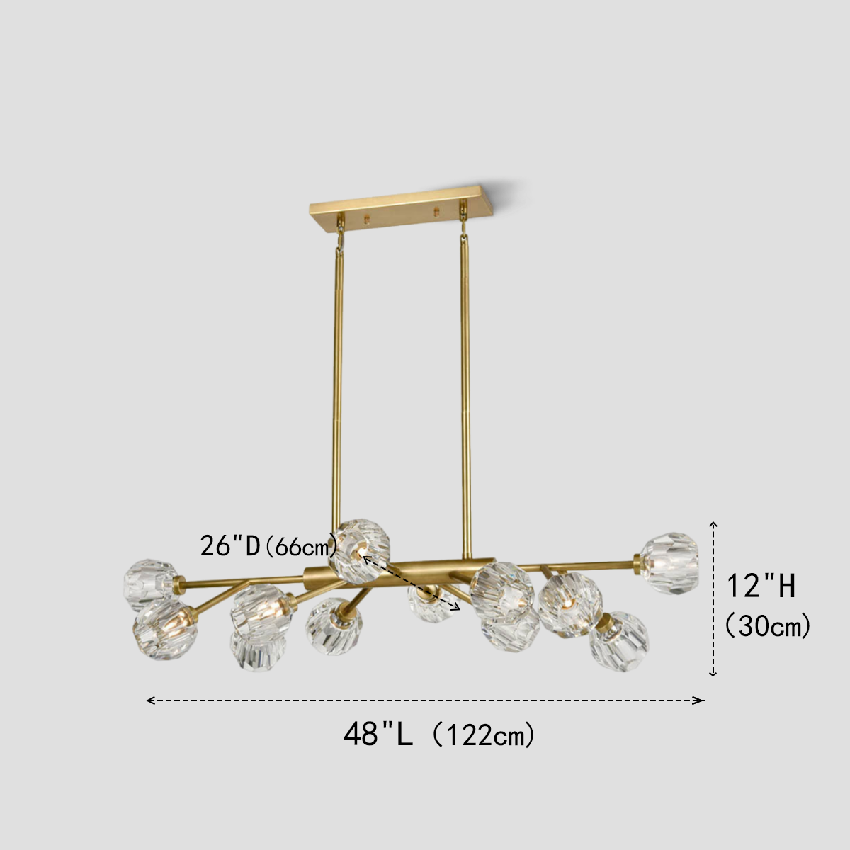 Kristina Clear Glass Linear Chandelier