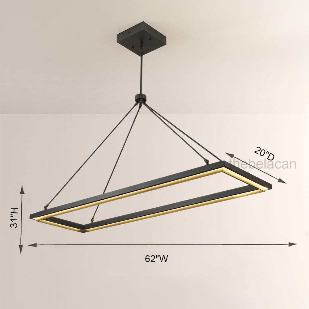 Peral Rectangular Chandelier 48"/62" - thebelacan