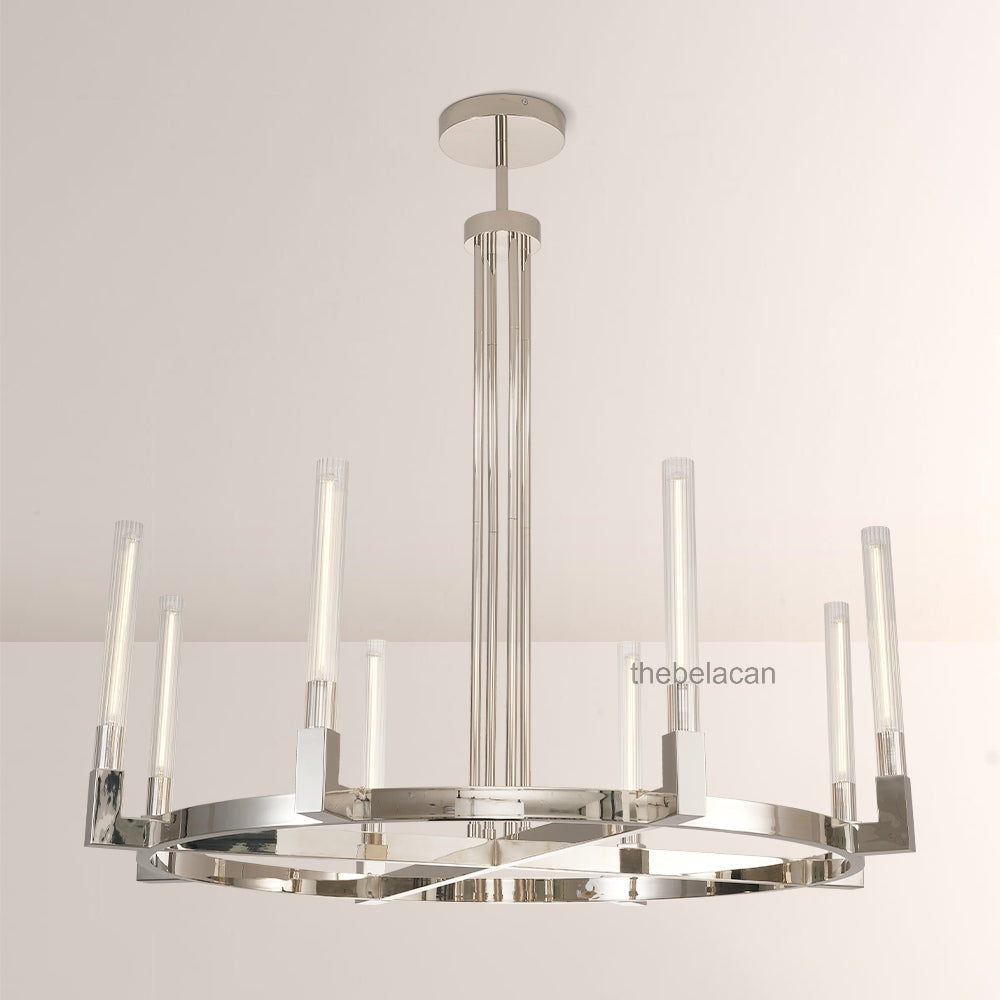 Prismatic Glass Round Chandelier 48" - thebelacan