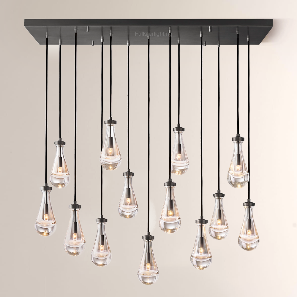 Raindrops Rectangular Chandelier 54"
