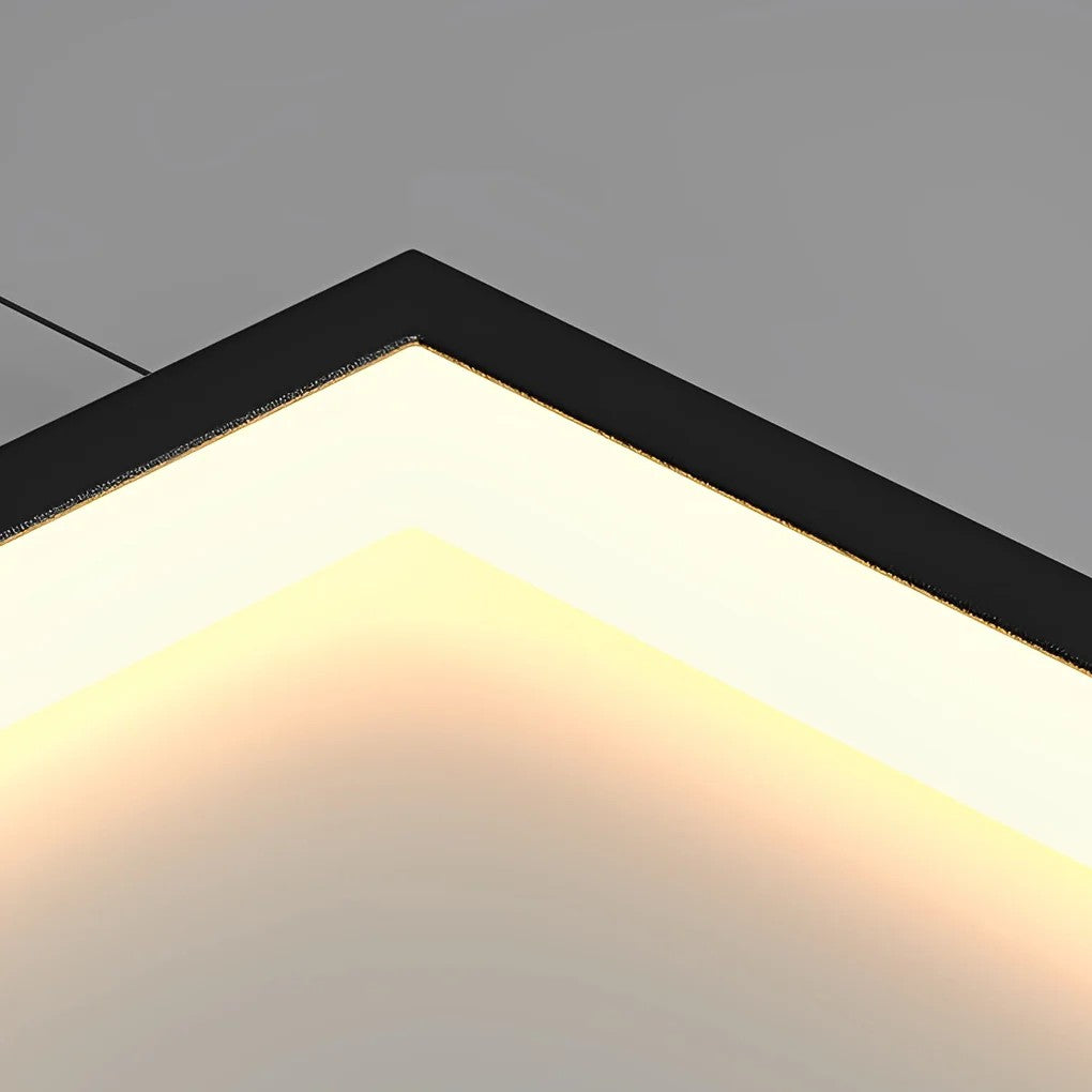  Aluminum Rectangular Frame LED Modern Duplex Stair Chandelier