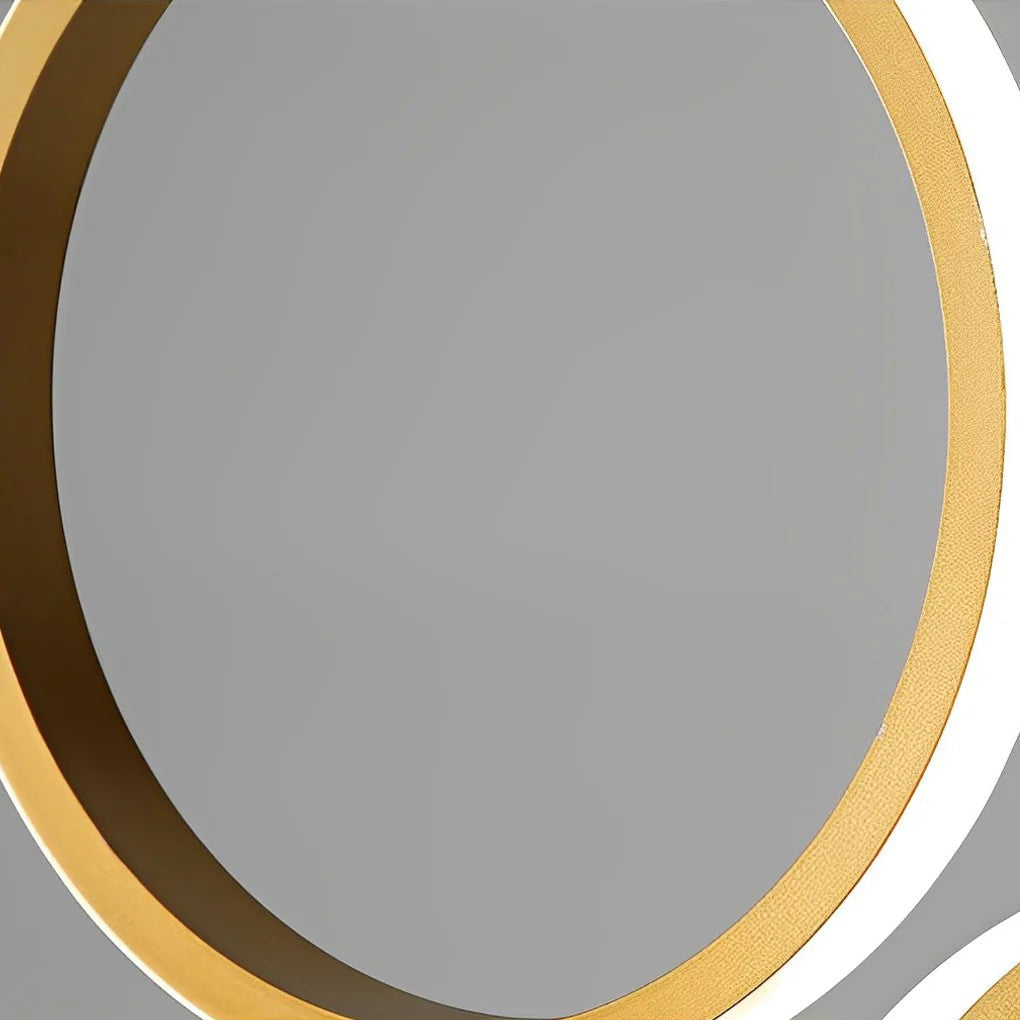 Ring Staircase Chandelier Light Gold LED Ceiling Light