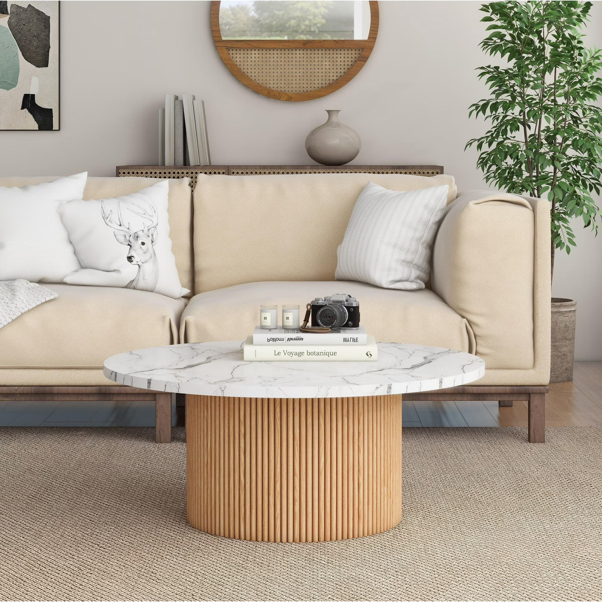 Riven Round Marble Coffee Table