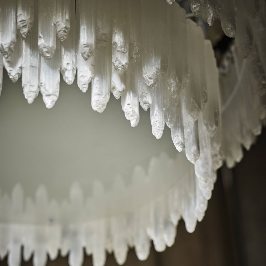 Selenite Round Layered Chandelier