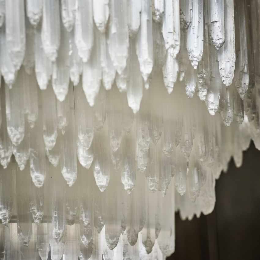 Selenite Round Layered Chandelier