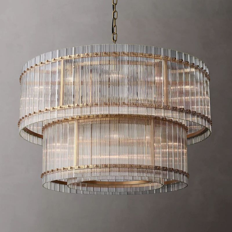 Amalia Glass Round 2-Tier Chandelier 48"