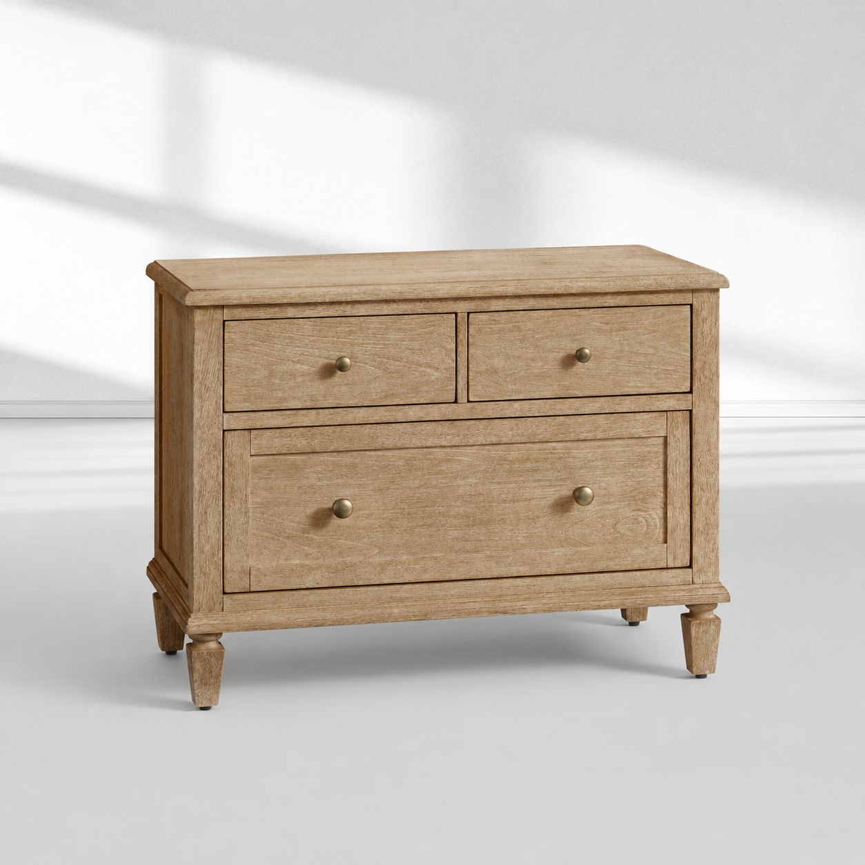 Ruston 3-Drawer Oak Nightstand