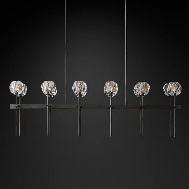 Kristina Glass Double Linear Chandelier 60''