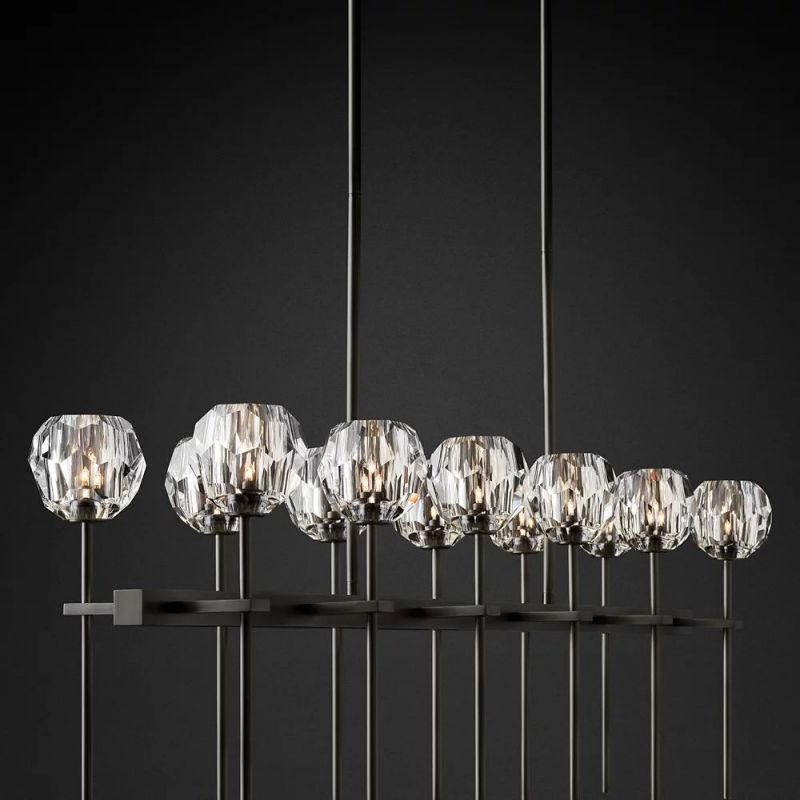Kristina Glass Double Linear Chandelier 60''