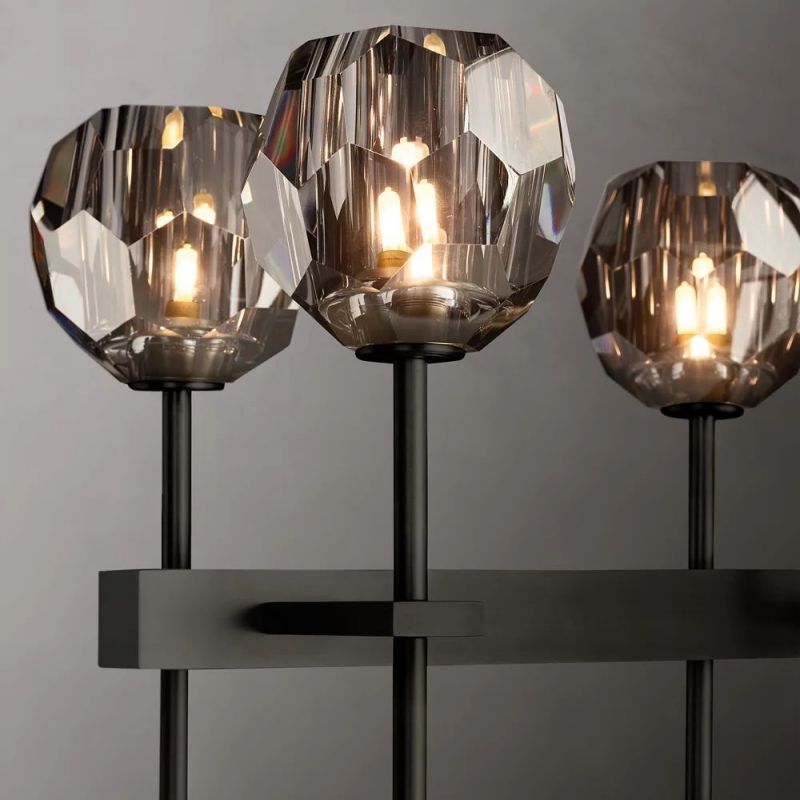 Kristina Glass Double Linear Chandelier 60''