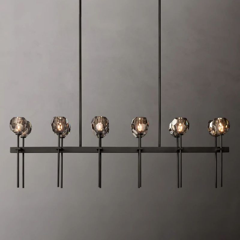 Kristina Glass Double Linear Chandelier 60''