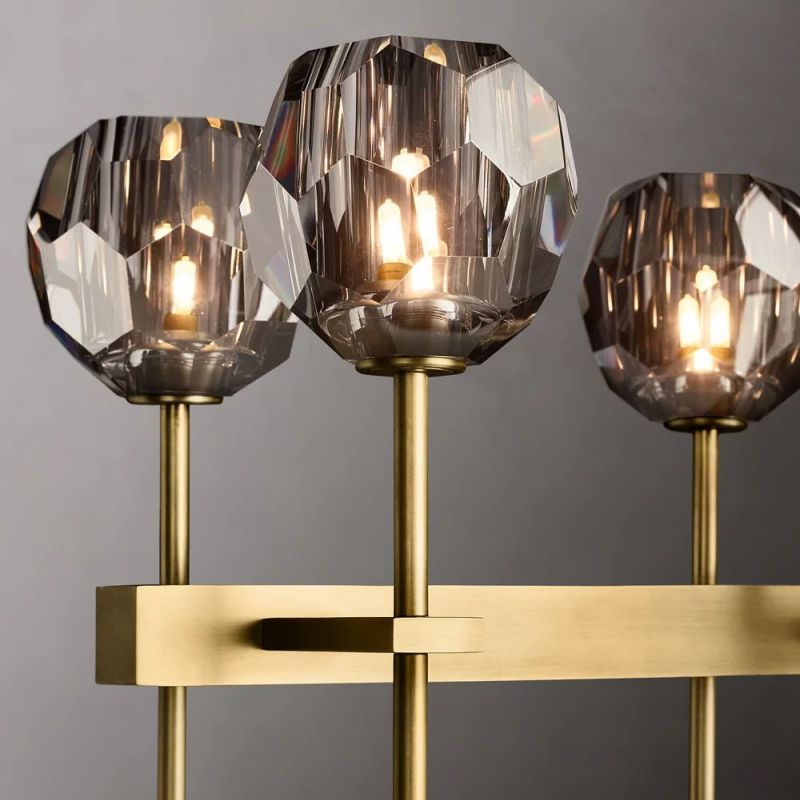 Kristina Glass Double Linear Chandelier 60''