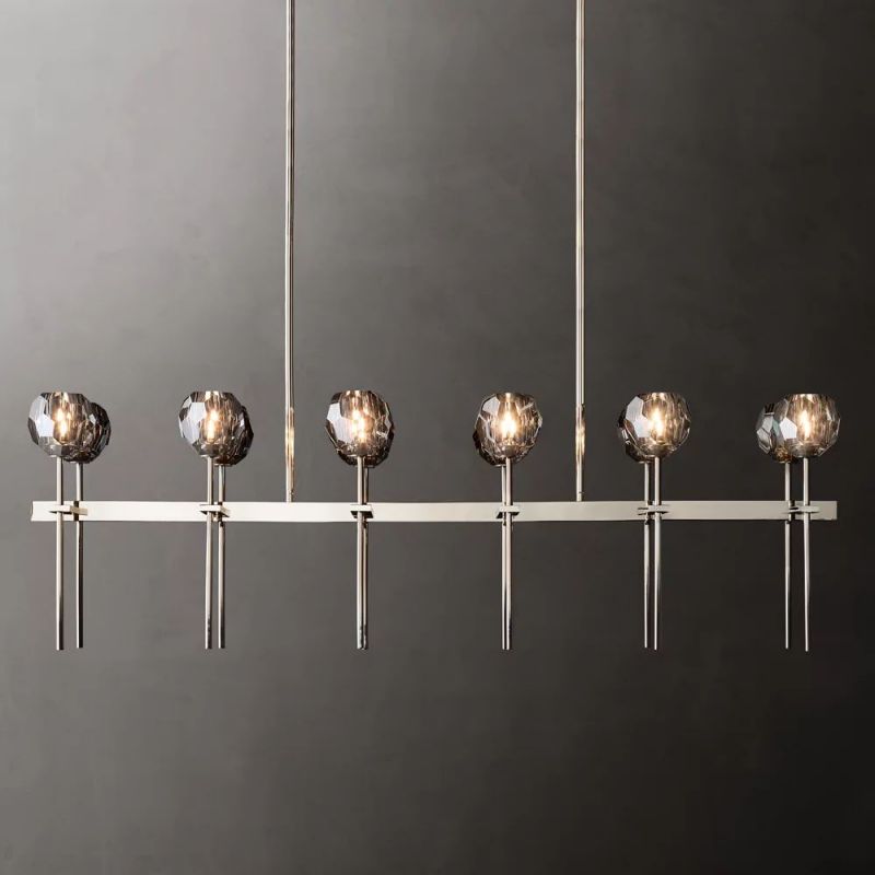 Kristina Glass Double Linear Chandelier 60''