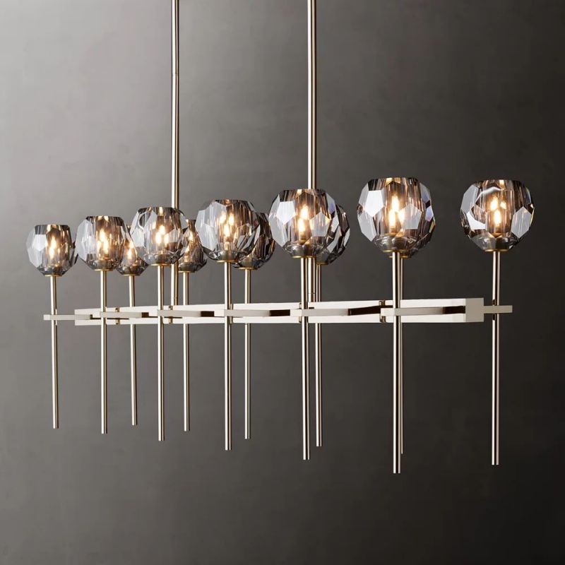 Kristina Glass Double Linear Chandelier 60''