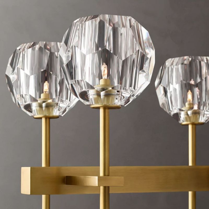 Kristina Glass Double Linear Chandelier 60''