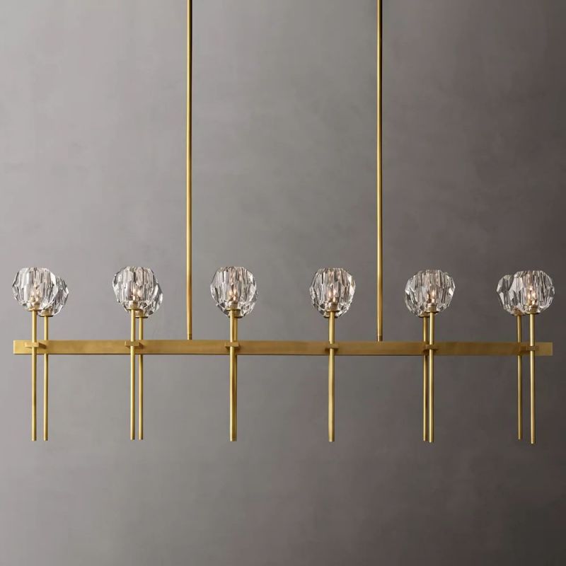 Kristina Glass Double Linear Chandelier 60''