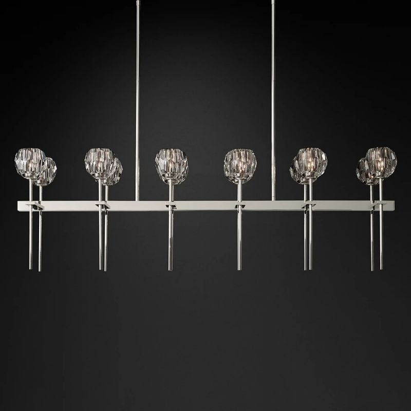 Kristina Glass Double Linear Chandelier 60''