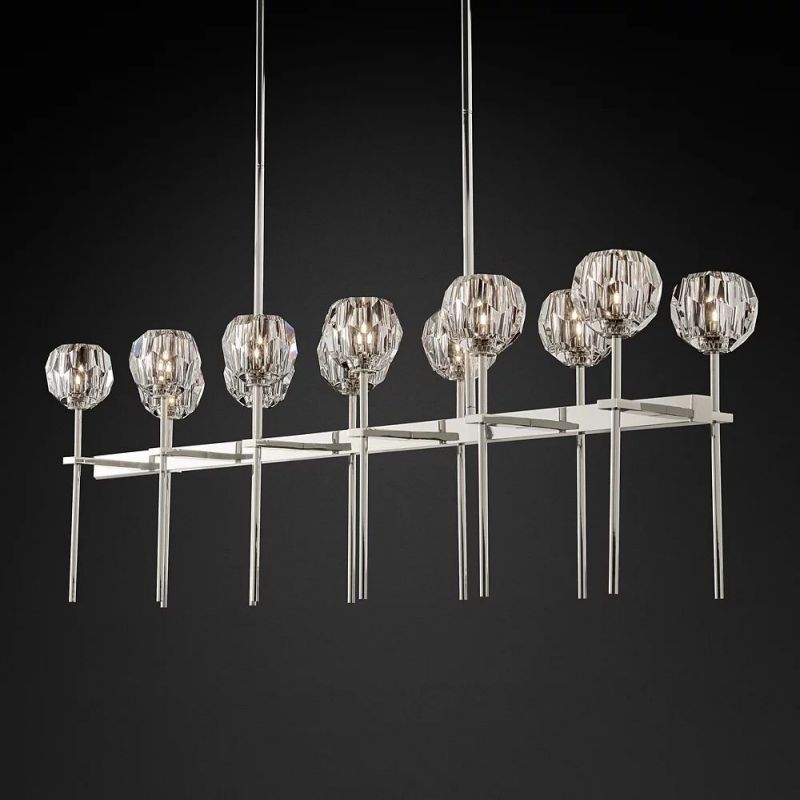 Kristina Glass Double Linear Chandelier 60''