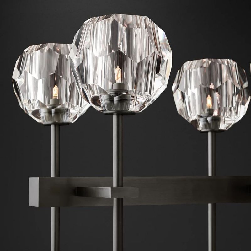 Kristina Glass Double Linear Chandelier 60''