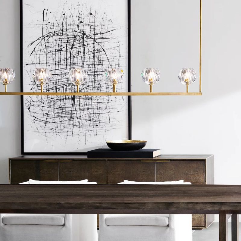 Kelly Glass Linear Chandelier 60''