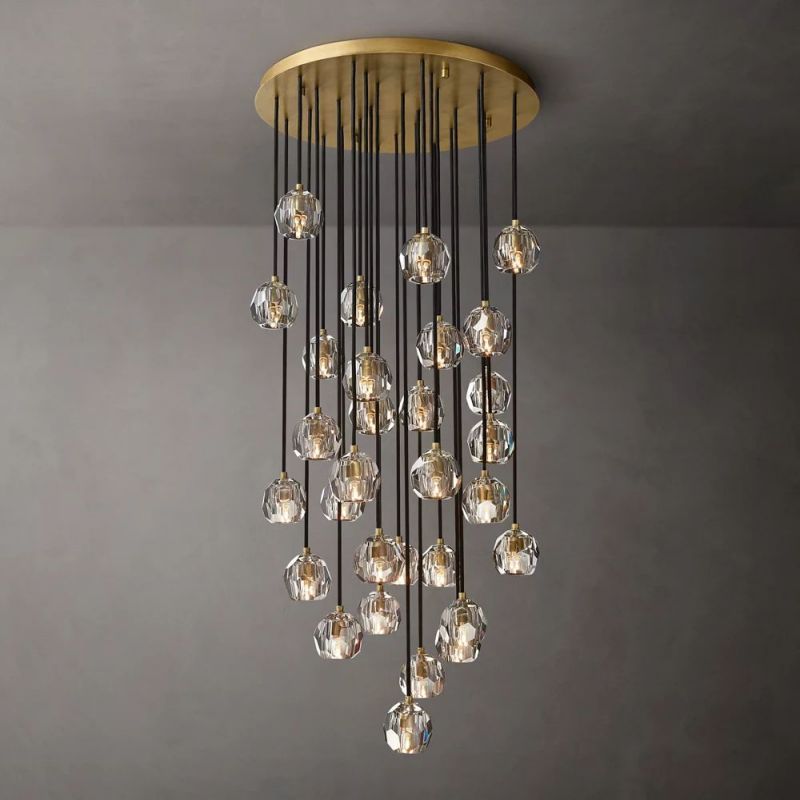 Kristina Glass Round Cluster Chandelier 30''