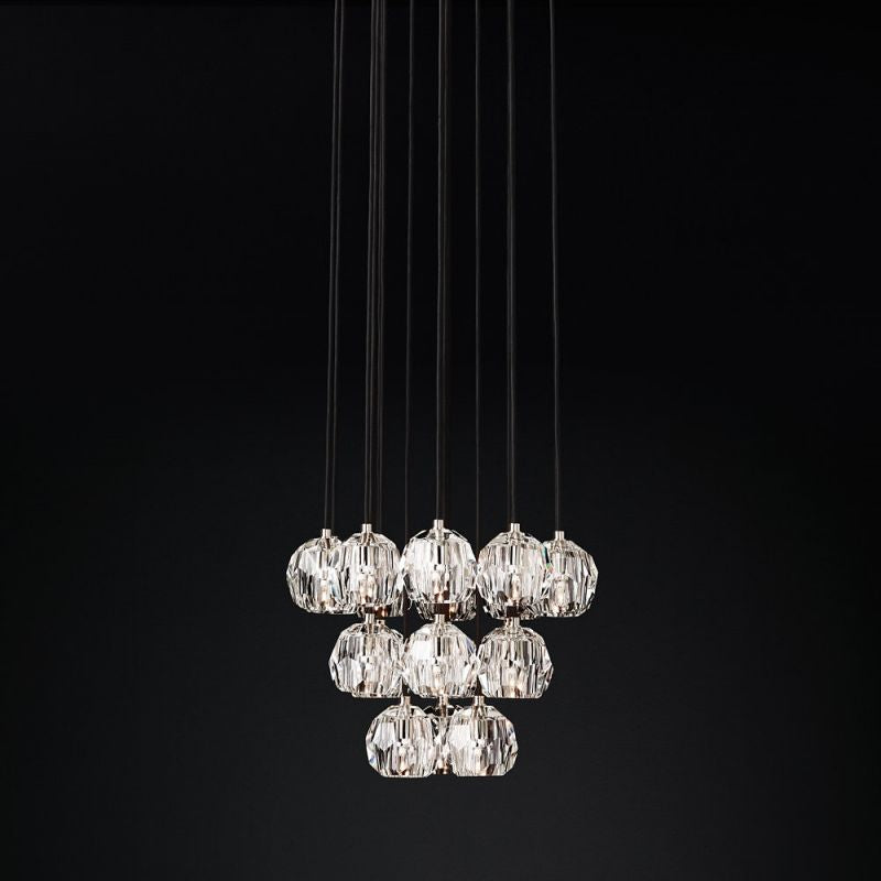 Kristina Glass Round Cluster Chandelier 19''