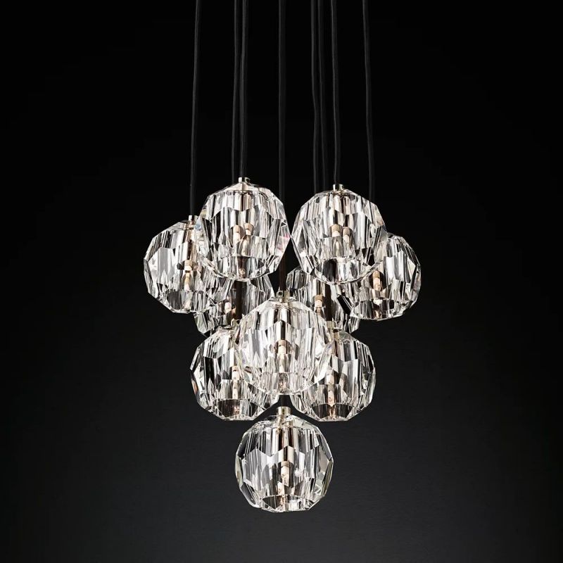 Kristina Glass Round Cluster Chandelier 14''