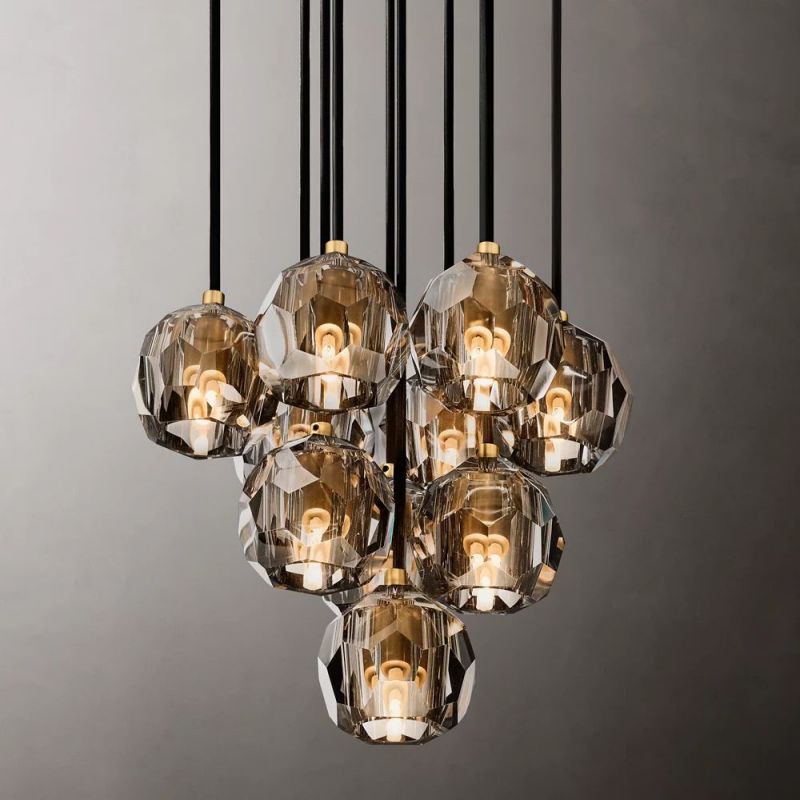 Kristina Glass Round Cluster Chandelier 14''