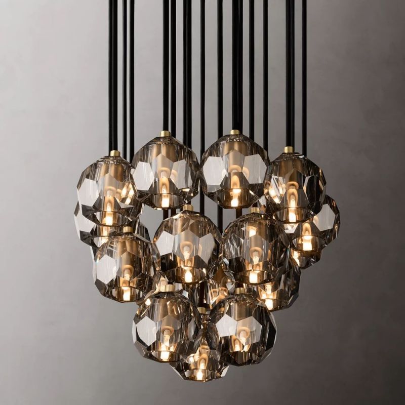 Kristina Glass Round Cluster Chandelier 19''