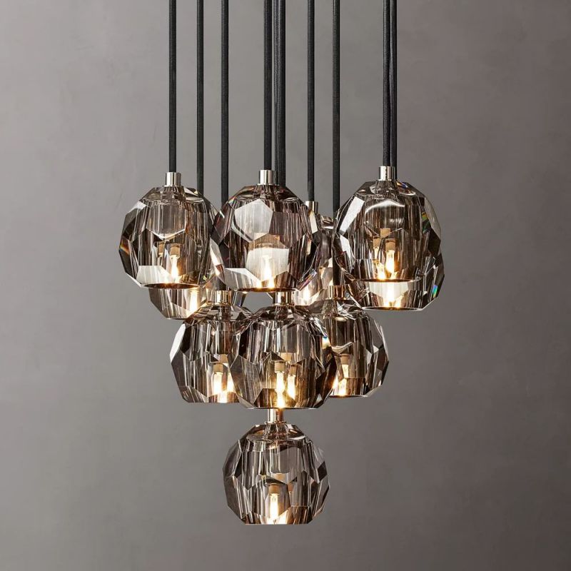 Kristina Glass Round Cluster Chandelier 14''