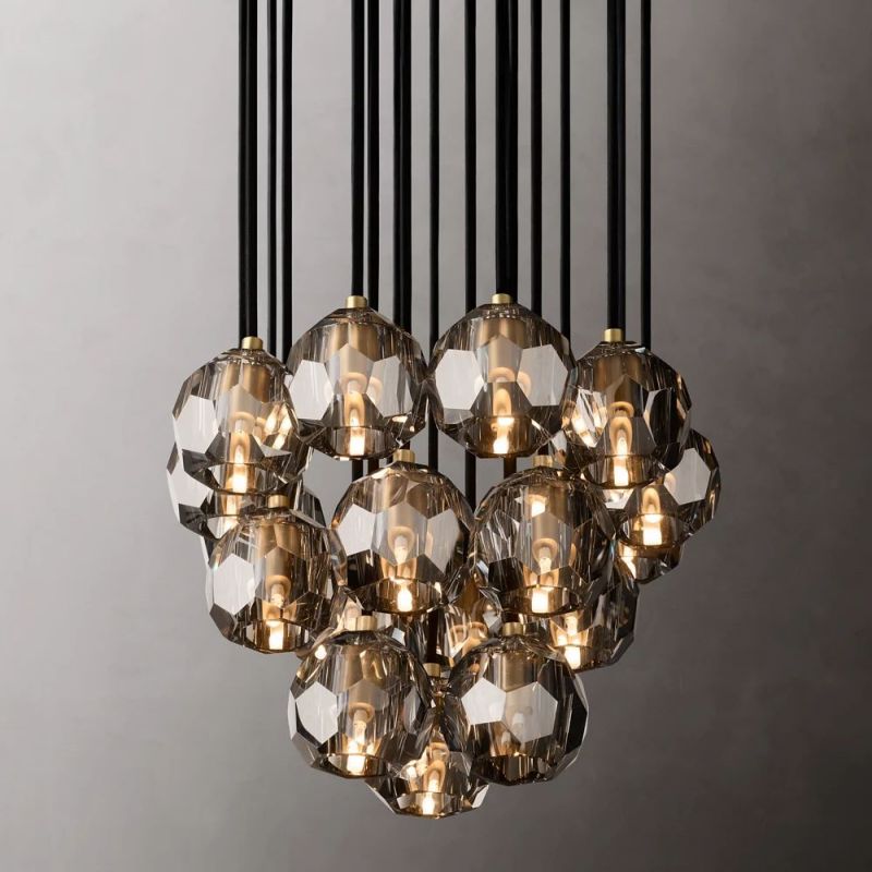 Kristina Glass Round Cluster Chandelier 19''