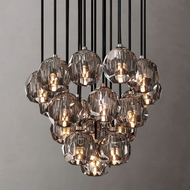 Kristina Glass Round Cluster Chandelier 19''
