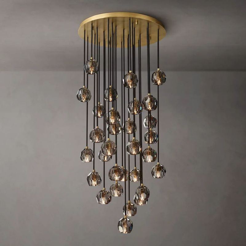 Kristina Glass Round Cluster Chandelier 30''