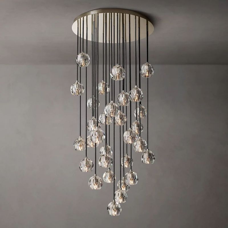Kristina Glass Round Cluster Chandelier 30''