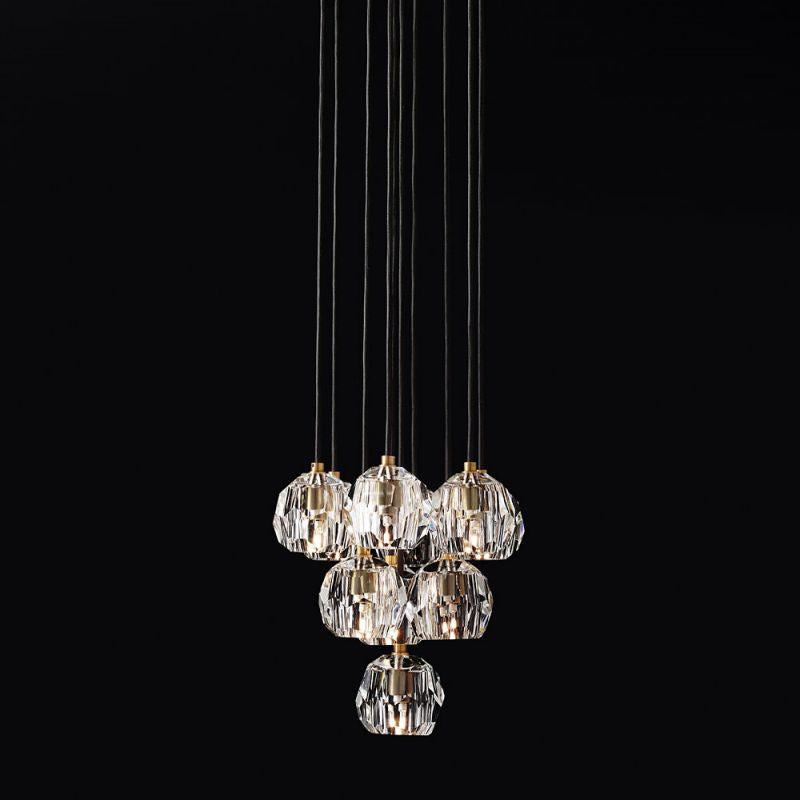 Kristina Glass Round Cluster Chandelier 14''