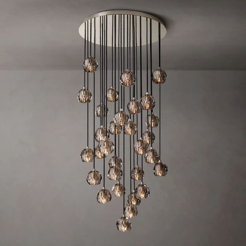 Kristina Glass Round Cluster Chandelier 30''