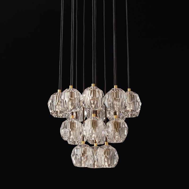 Kristina Glass Round Cluster Chandelier 19''