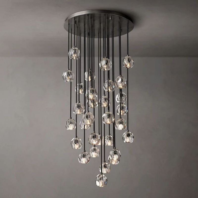 Kristina Glass Round Cluster Chandelier 30''