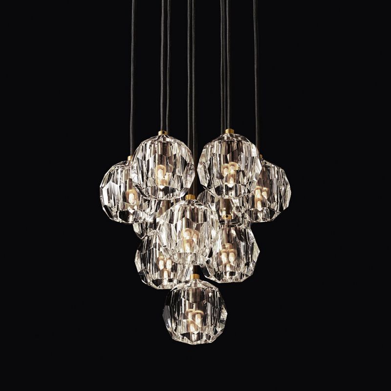 Kristina Glass Round Cluster Chandelier 14''
