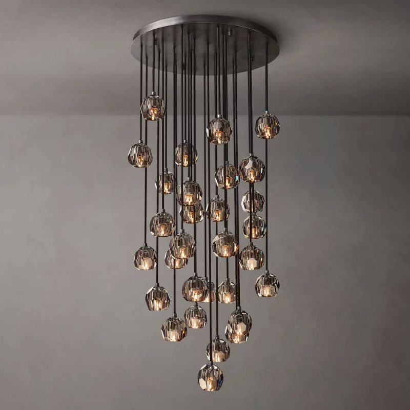 Kristina Glass Round Cluster Chandelier 30''