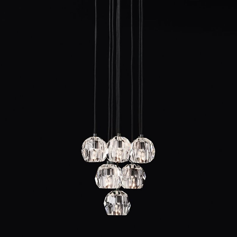 Kristina Glass Round Cluster Chandelier 14''
