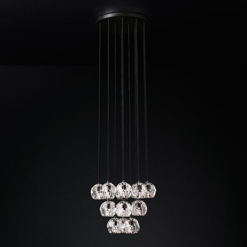 Kristina Glass Round Cluster Chandelier 19''