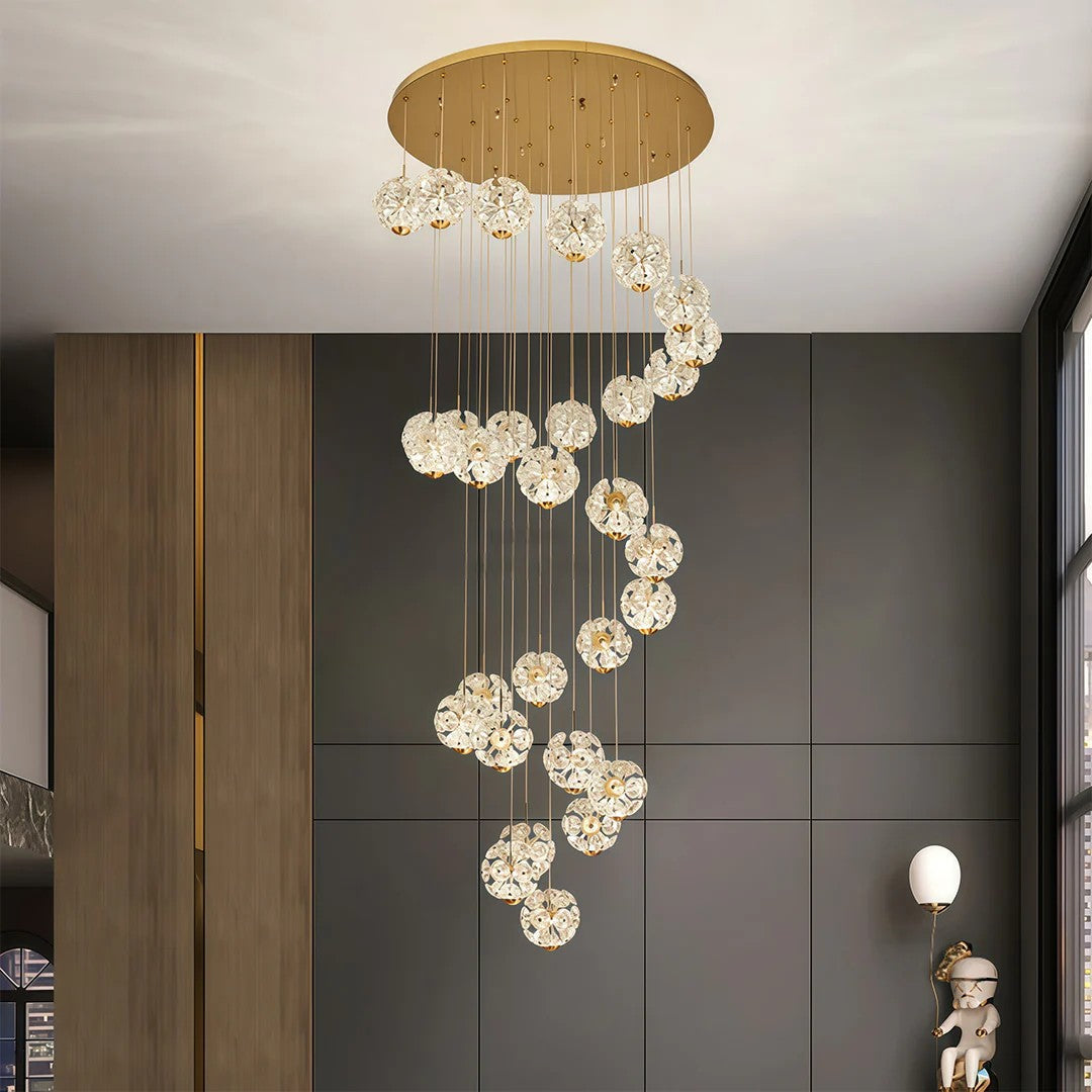 Modern Crystal Staircase Chandelier Modern Luxury High Ceiling Light